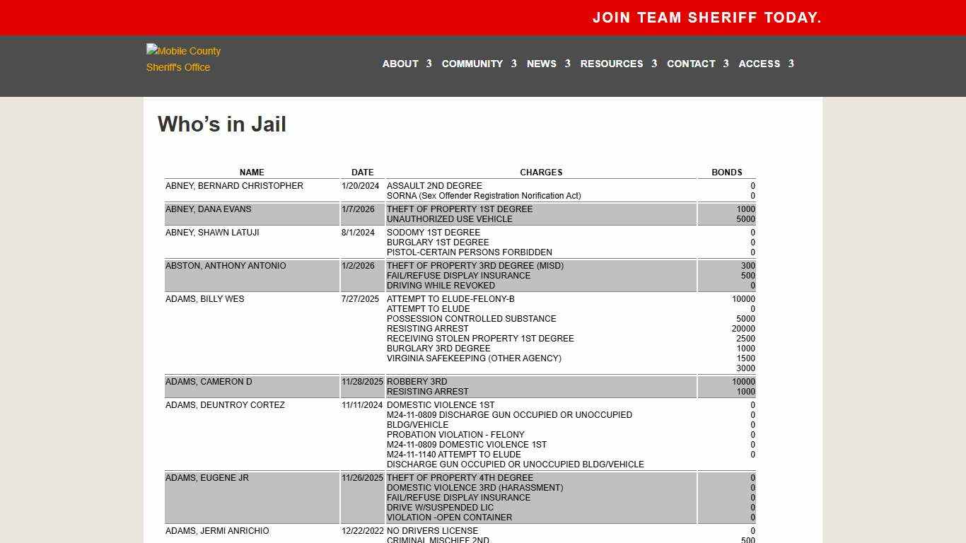 Who’s in Jail | Mobile County Sheriff's Office